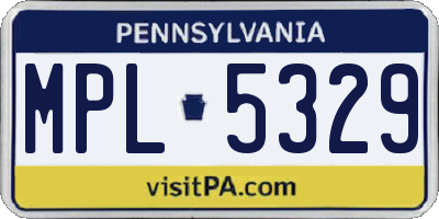 PA license plate MPL5329