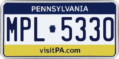 PA license plate MPL5330