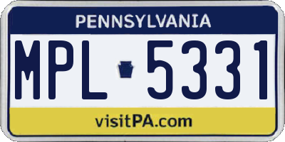 PA license plate MPL5331