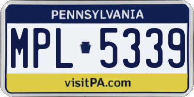 PA license plate MPL5339