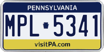 PA license plate MPL5341