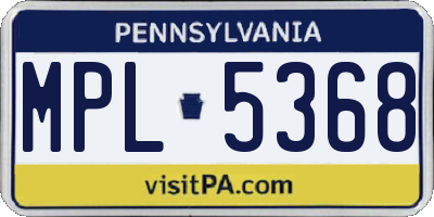 PA license plate MPL5368