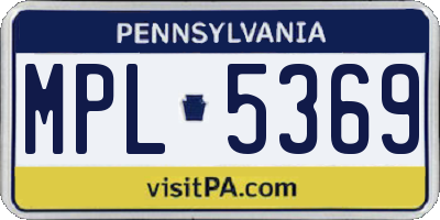 PA license plate MPL5369