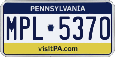 PA license plate MPL5370