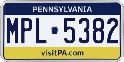 PA license plate MPL5382