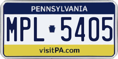 PA license plate MPL5405
