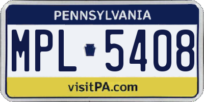 PA license plate MPL5408