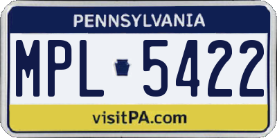 PA license plate MPL5422