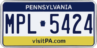 PA license plate MPL5424