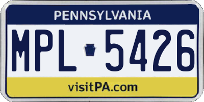PA license plate MPL5426