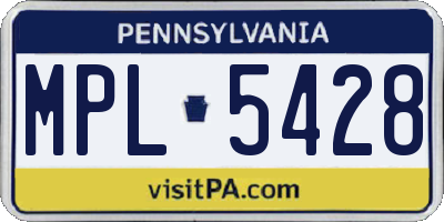 PA license plate MPL5428