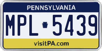 PA license plate MPL5439