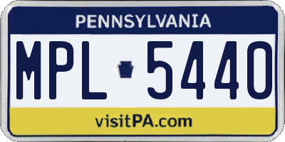 PA license plate MPL5440