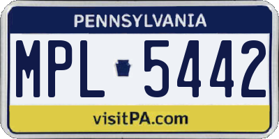 PA license plate MPL5442