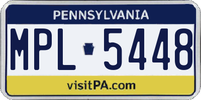 PA license plate MPL5448