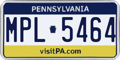 PA license plate MPL5464