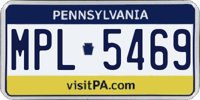 PA license plate MPL5469