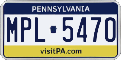 PA license plate MPL5470
