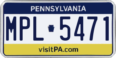 PA license plate MPL5471