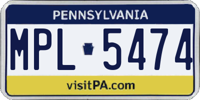 PA license plate MPL5474