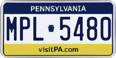 PA license plate MPL5480