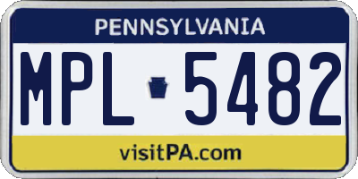 PA license plate MPL5482