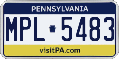 PA license plate MPL5483