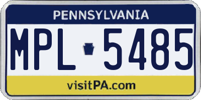 PA license plate MPL5485