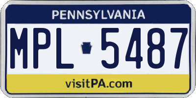 PA license plate MPL5487