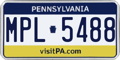 PA license plate MPL5488