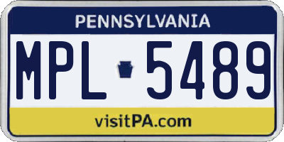 PA license plate MPL5489