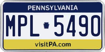 PA license plate MPL5490