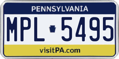 PA license plate MPL5495