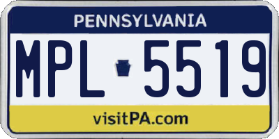 PA license plate MPL5519
