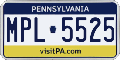 PA license plate MPL5525
