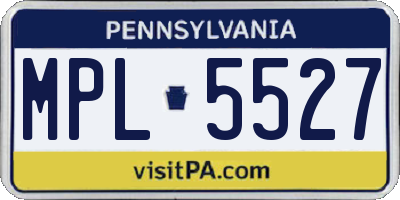 PA license plate MPL5527