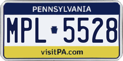 PA license plate MPL5528