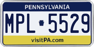 PA license plate MPL5529