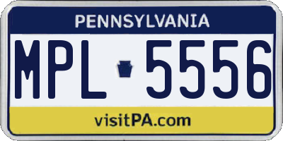 PA license plate MPL5556