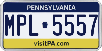 PA license plate MPL5557