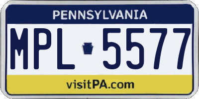 PA license plate MPL5577