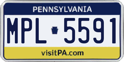 PA license plate MPL5591