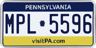 PA license plate MPL5596