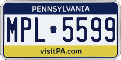 PA license plate MPL5599