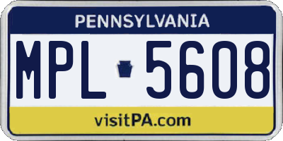 PA license plate MPL5608