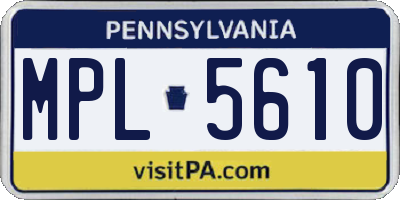 PA license plate MPL5610