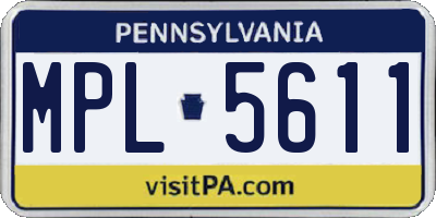 PA license plate MPL5611