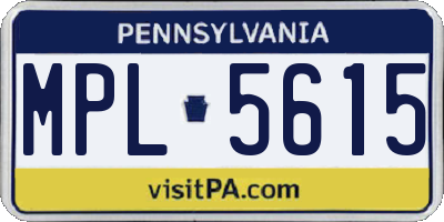 PA license plate MPL5615