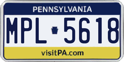 PA license plate MPL5618