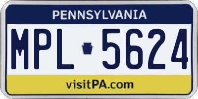 PA license plate MPL5624